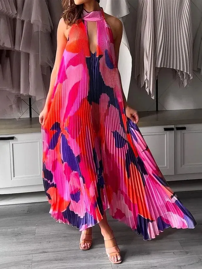 Aurelia™️ Halter Neck Maxi Dress