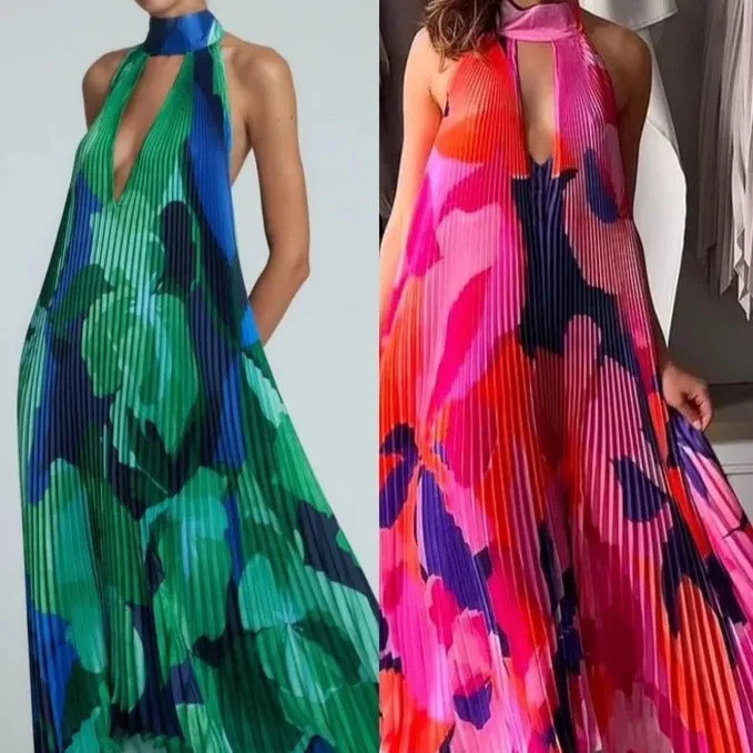 Aurelia™️ Halter Neck Maxi Dress