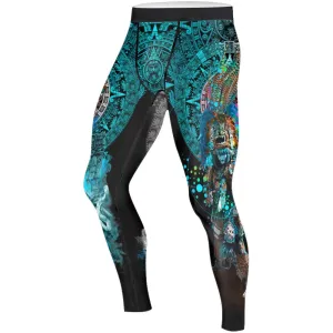 Aztec Jaguar Warrior Men's Compression Leggings