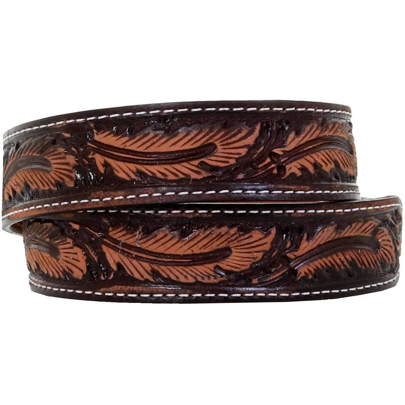 B1009 - Brown Vintage Tapered Stitched Belt