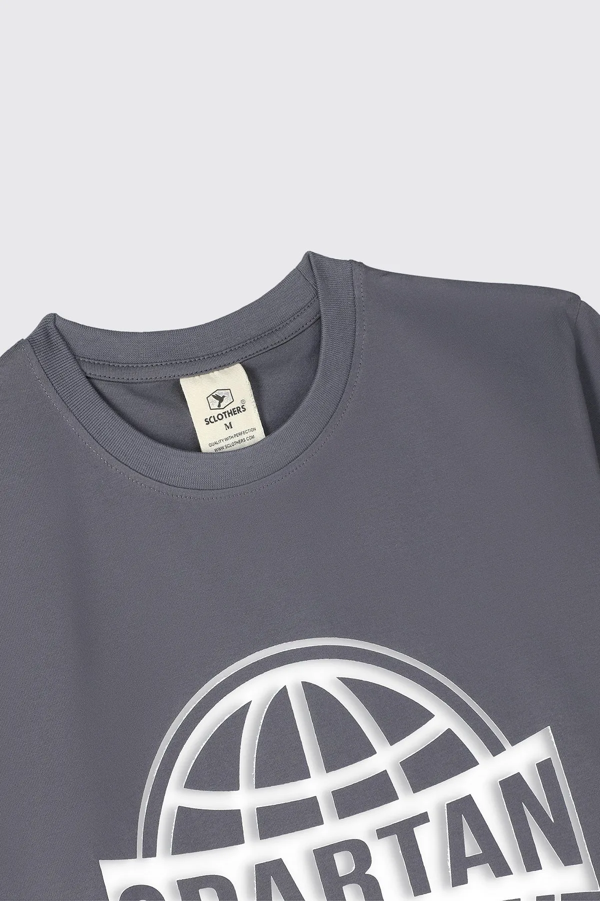 Basic Grey Spartan Graphic T-Shirt - S23 - MT0307R