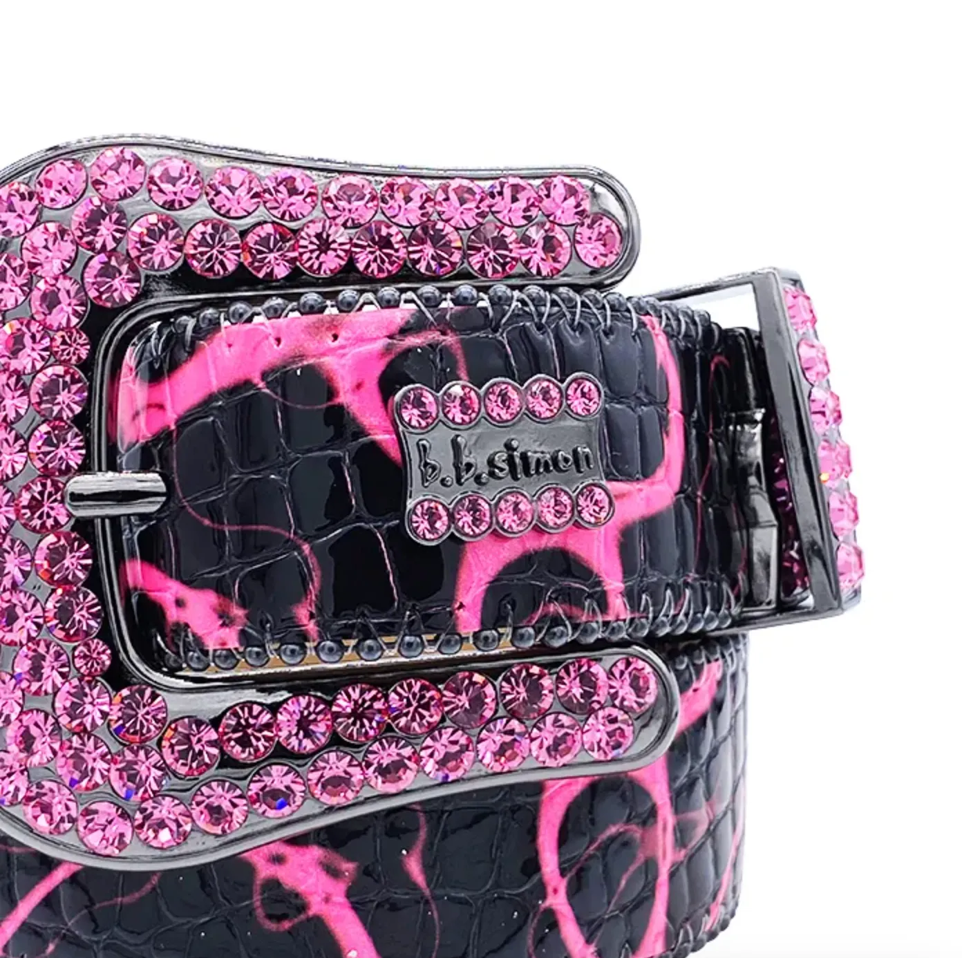 b.b. Simon Electric Pink Classic Crystal Belt
