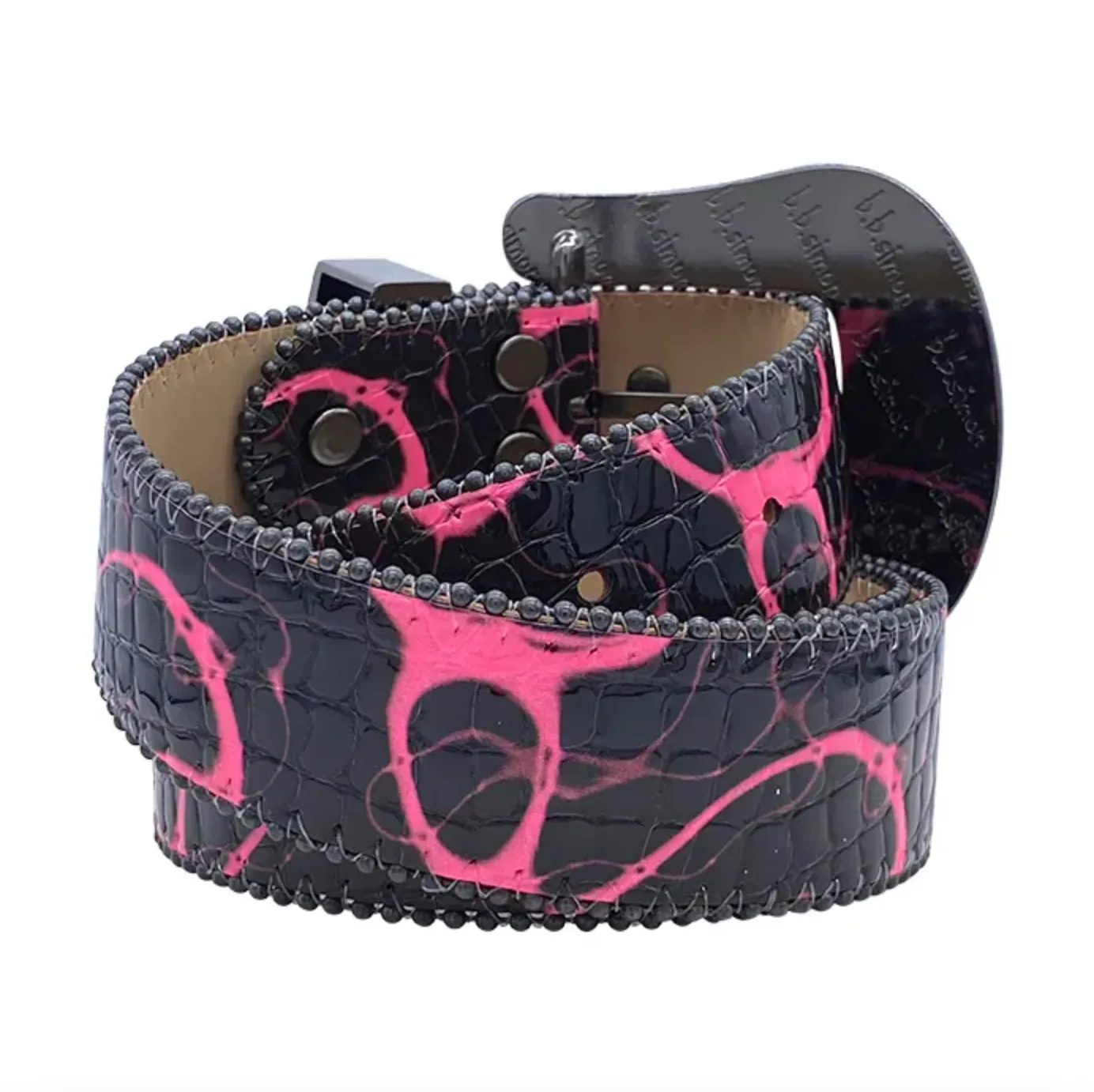 b.b. Simon Electric Pink Classic Crystal Belt