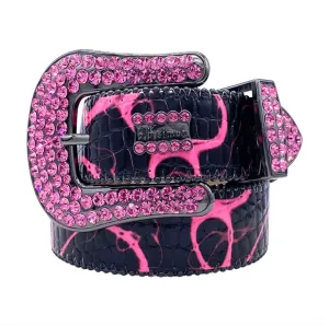 b.b. Simon Electric Pink Classic Crystal Belt