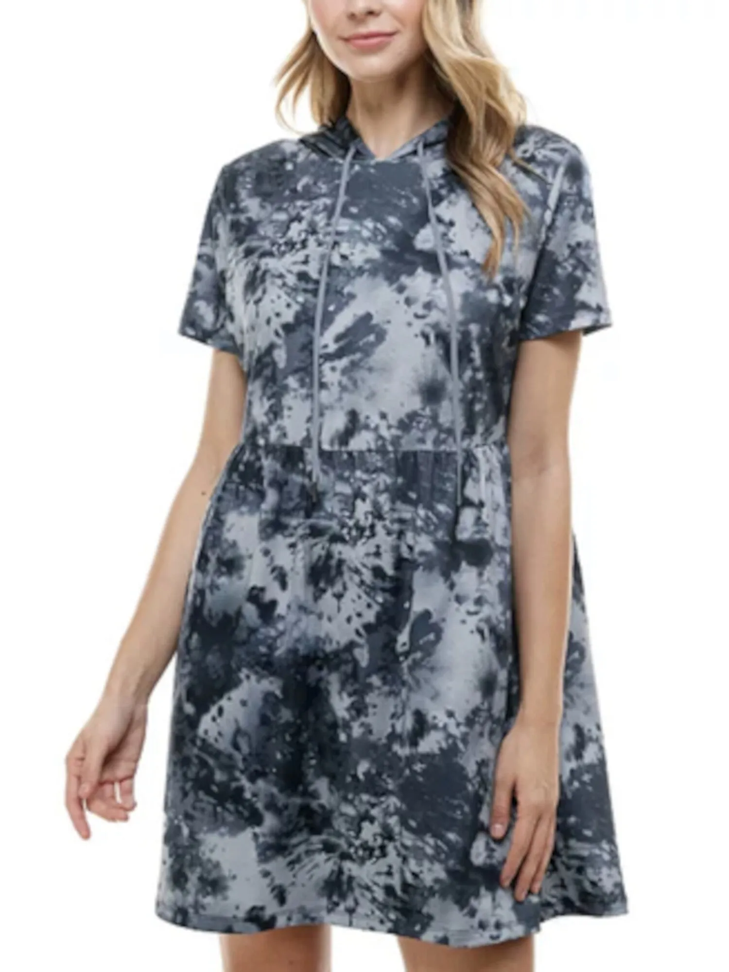 BEBOP Womens Tie Dye Short Sleeve Above The Knee Dress