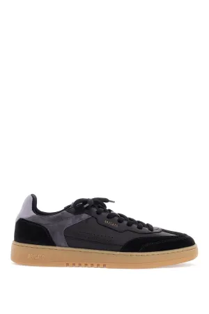 black low sneakers in eco-friendly leather and suede with beige sole F3032002 BLACK GUM