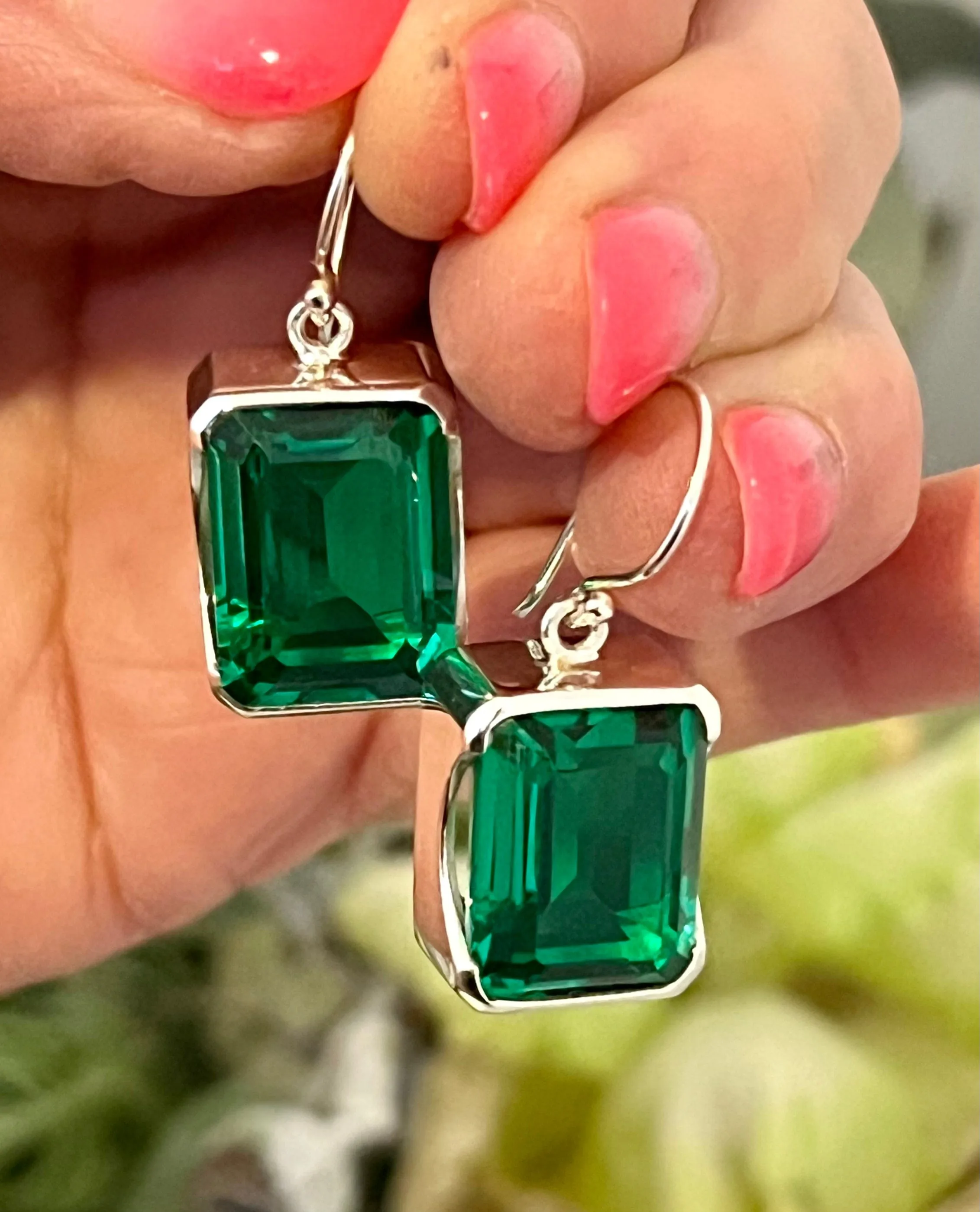 Bold Emerald Earrings