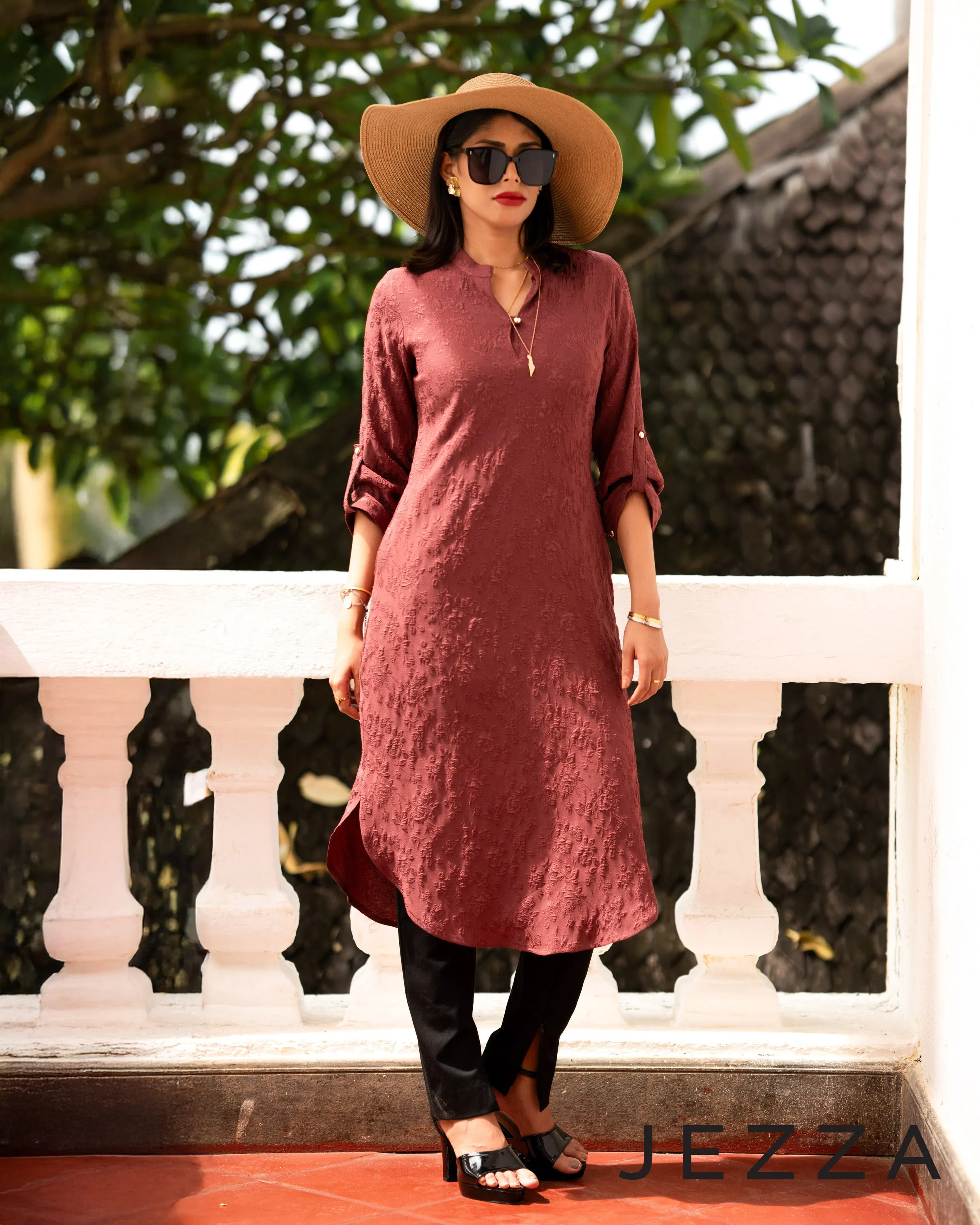 Brocade Polyester Midi Top 63371
