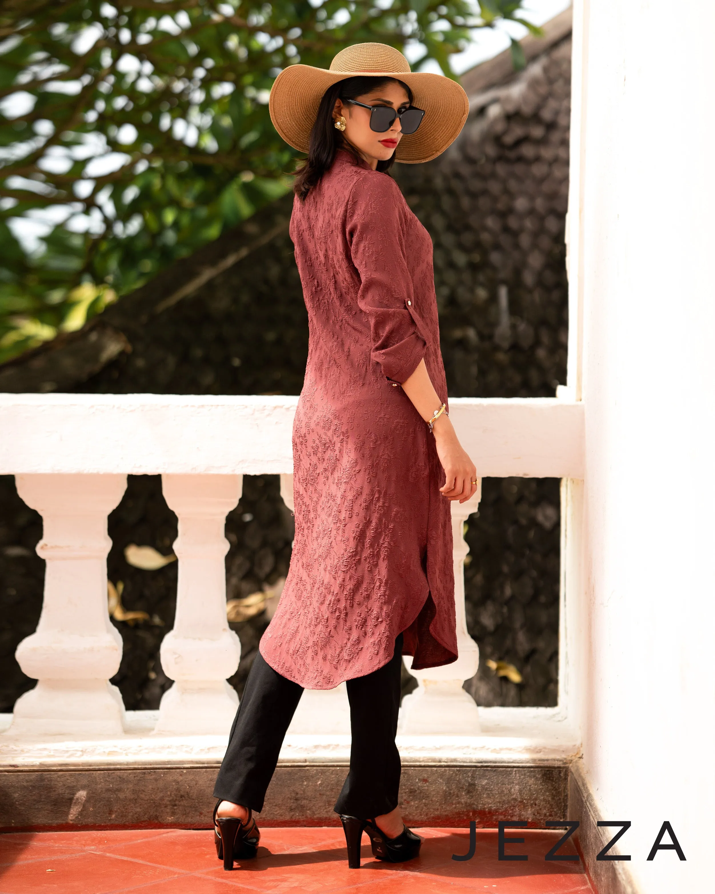 Brocade Polyester Midi Top 63371