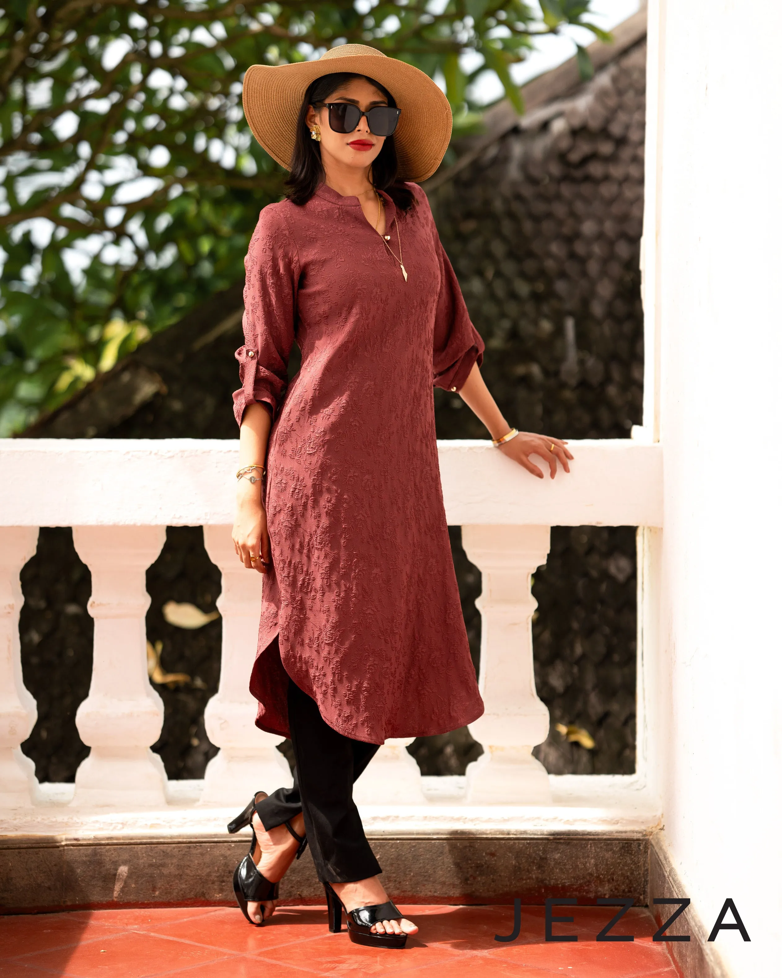 Brocade Polyester Midi Top 63371