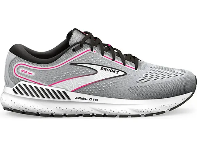 Brooks Womens Ariel GTS 23 Wide- Grey/Black/Pink (1203901D078)