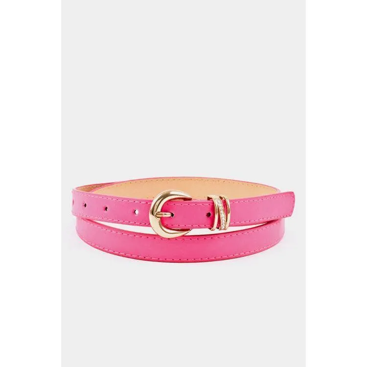Buckle accent stitch belt
