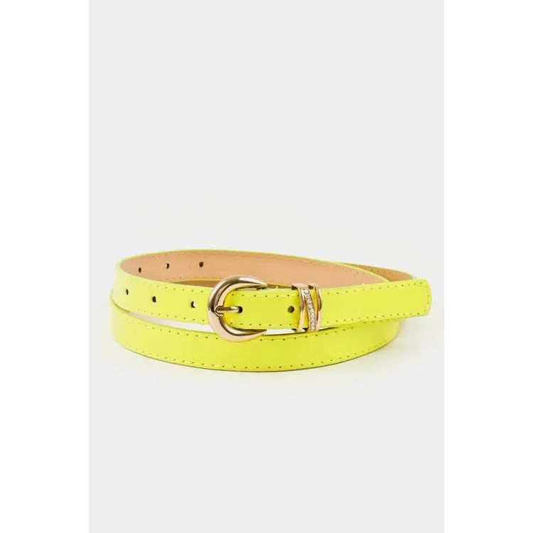 Buckle accent stitch belt