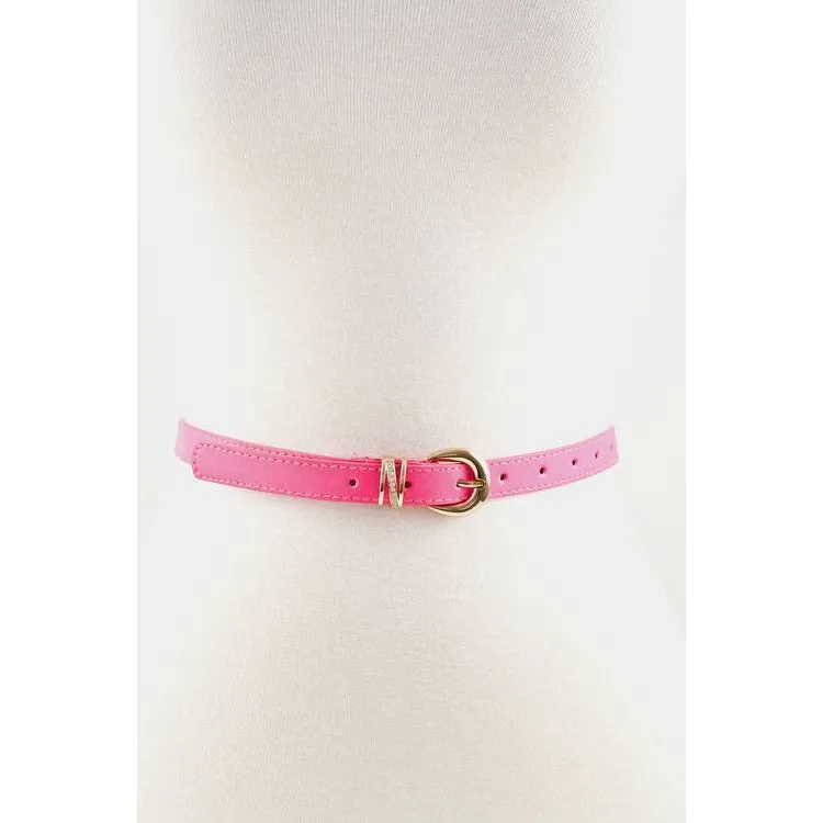Buckle accent stitch belt
