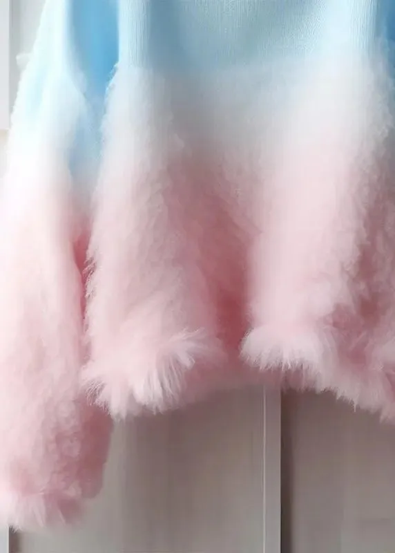 Chic Gradient Color Fluffy  Cozy Cotton Knit Sweaters Fall ML3240