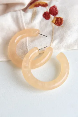 CREAMSICLE ACRYLIC HOOP EARRINGS