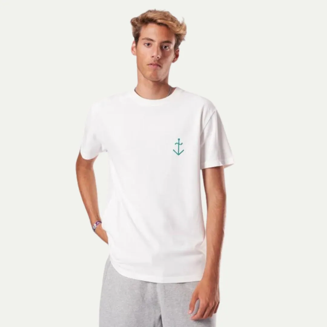Dantas Embroidered Logo T-Shirt (Off-White   Gum Drop Green)
