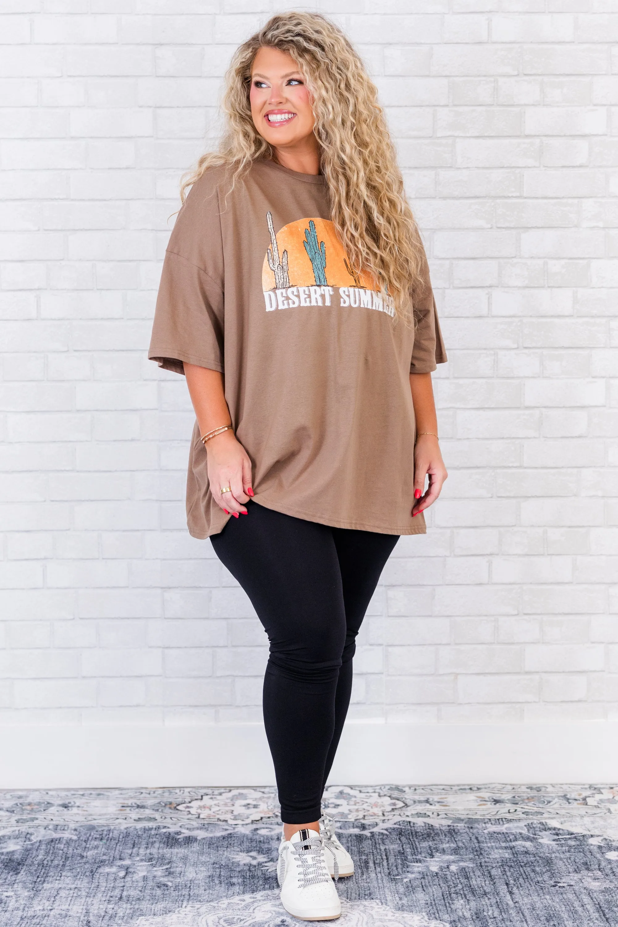 Desert Summer Boyfriend Tee, Espresso