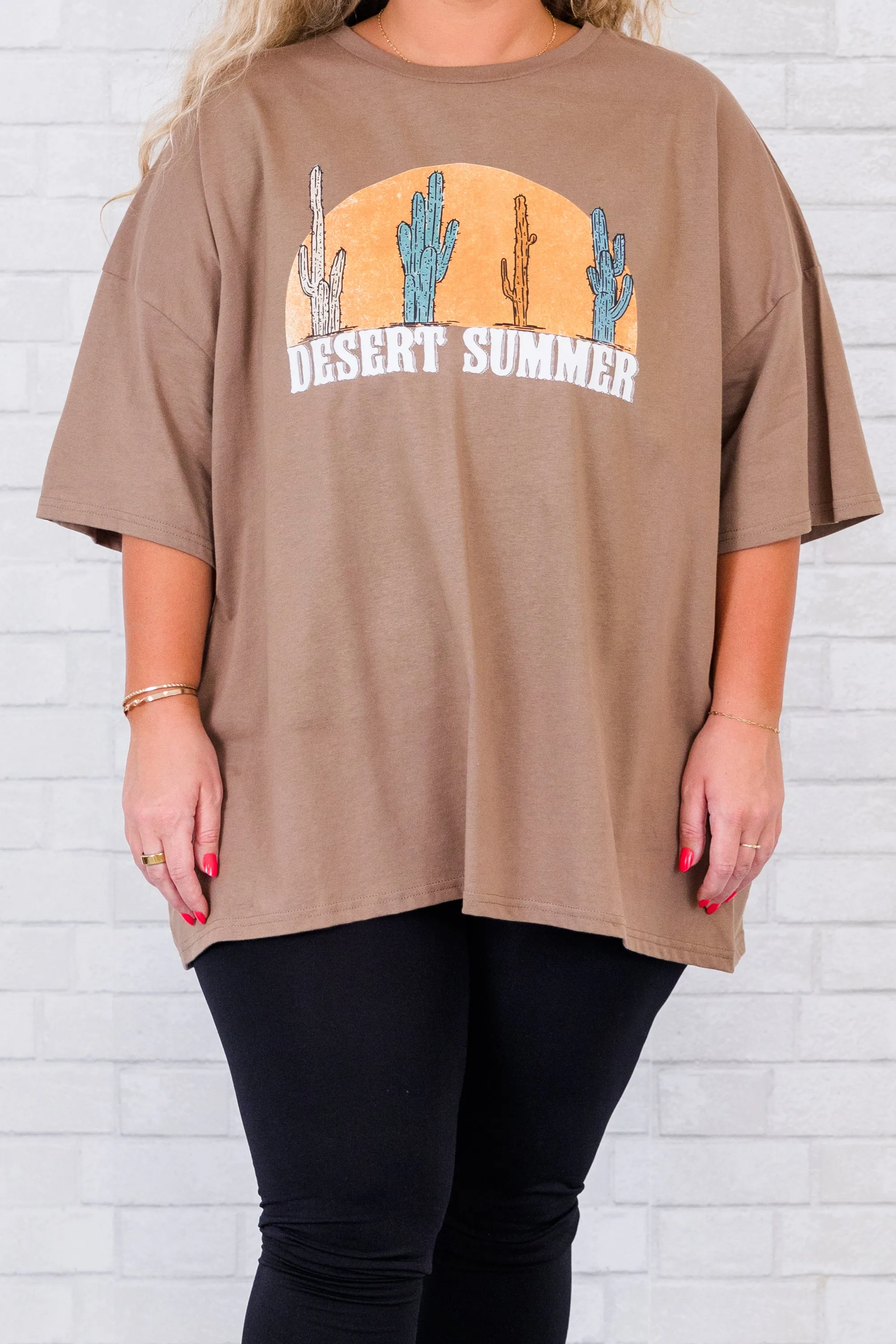 Desert Summer Boyfriend Tee, Espresso