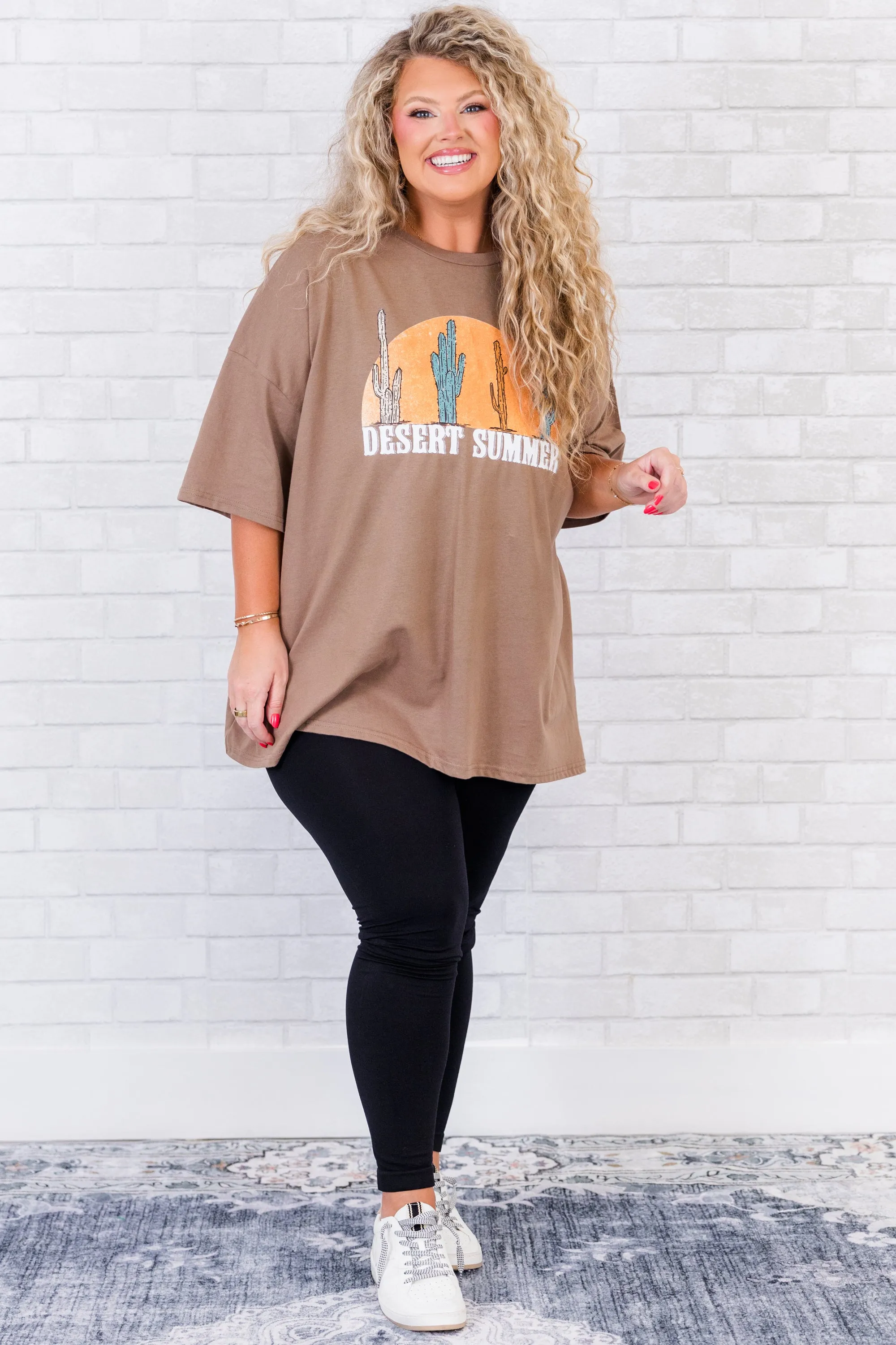 Desert Summer Boyfriend Tee, Espresso