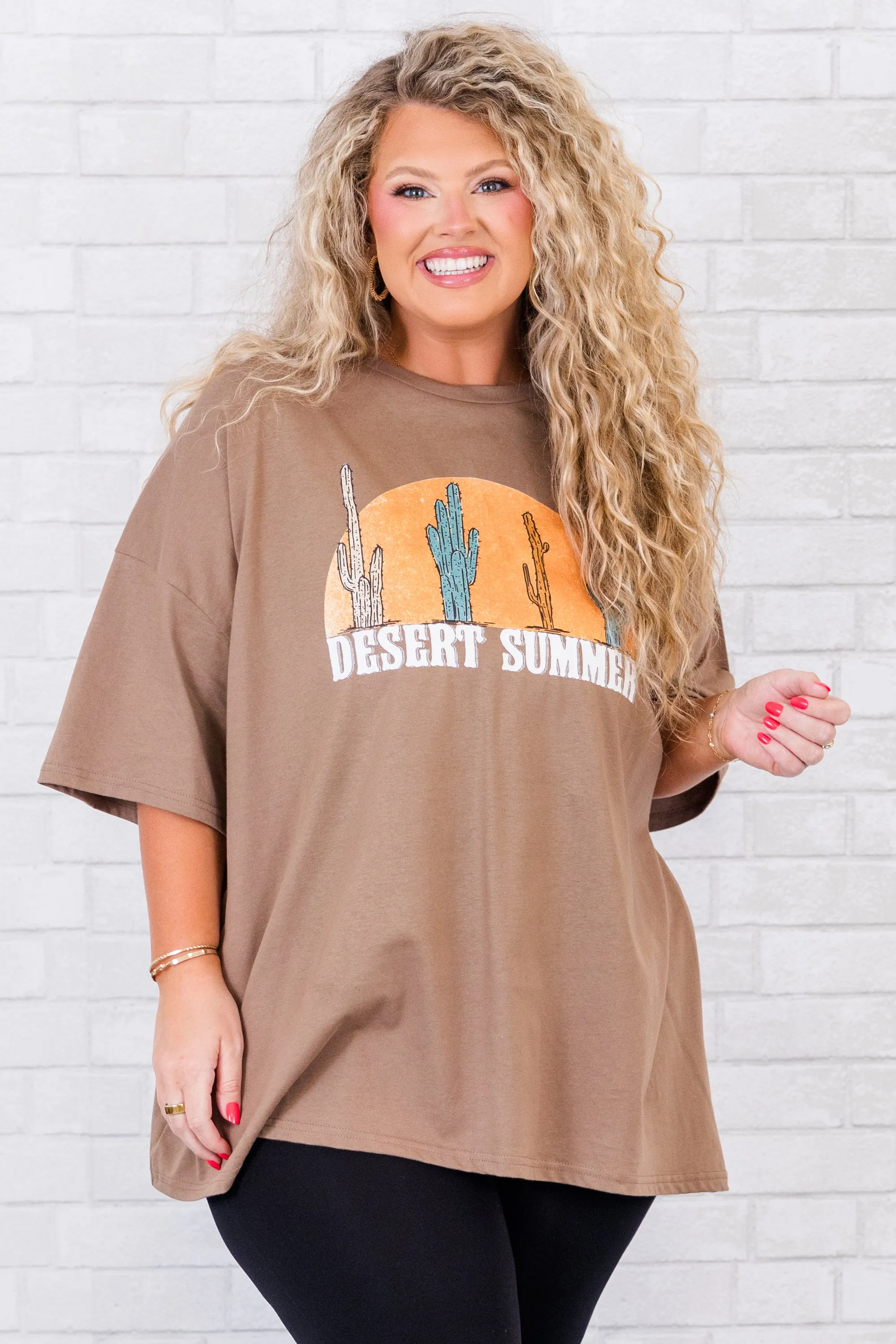 Desert Summer Boyfriend Tee, Espresso