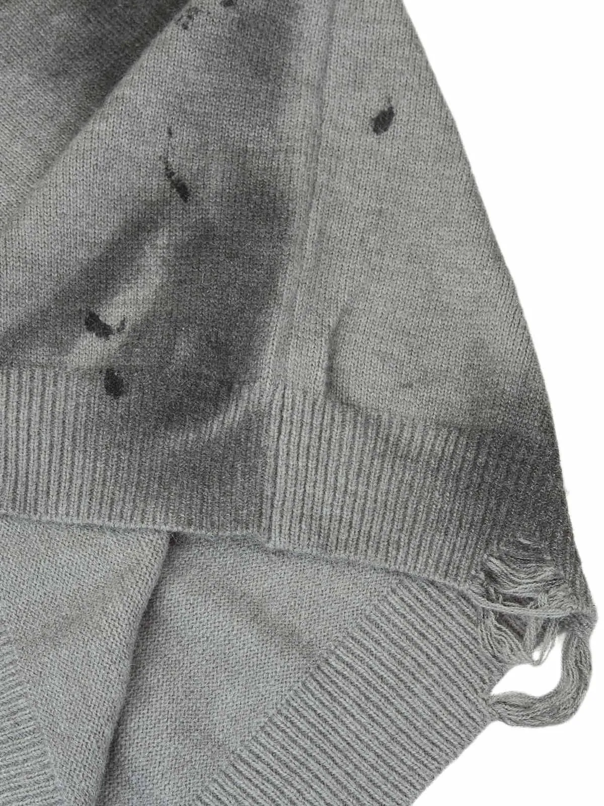 Dirty Brush Distressed Knitted Crew Neck Sweater