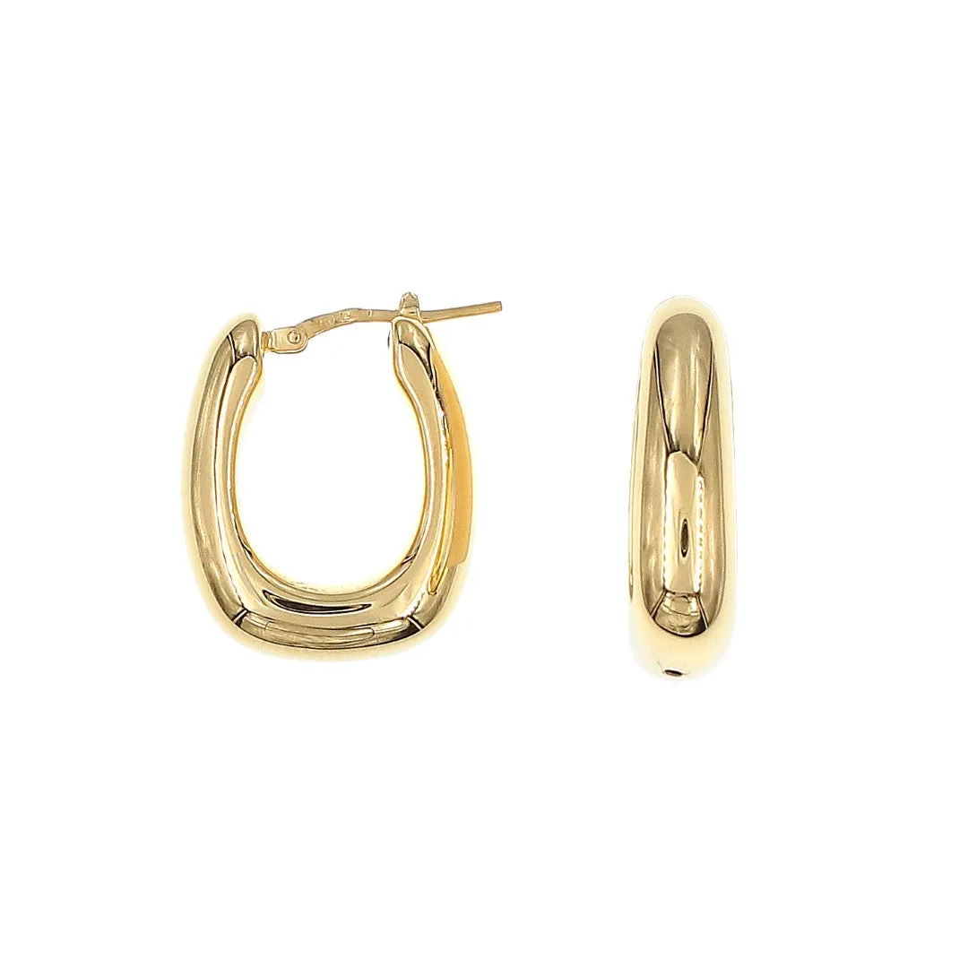 Electroform Oval Hoop Earrings - Silver