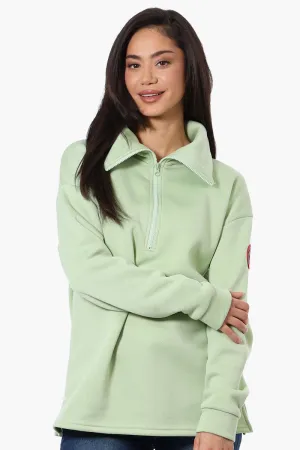 Fahrenheit Basic 1/4 Zip Pullover Sweater - Green