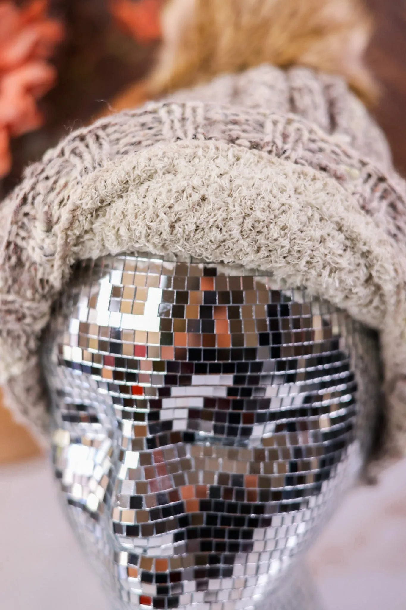 Fuzzy Popcorn Confetti Fur Pom Beanie FINAL SALE