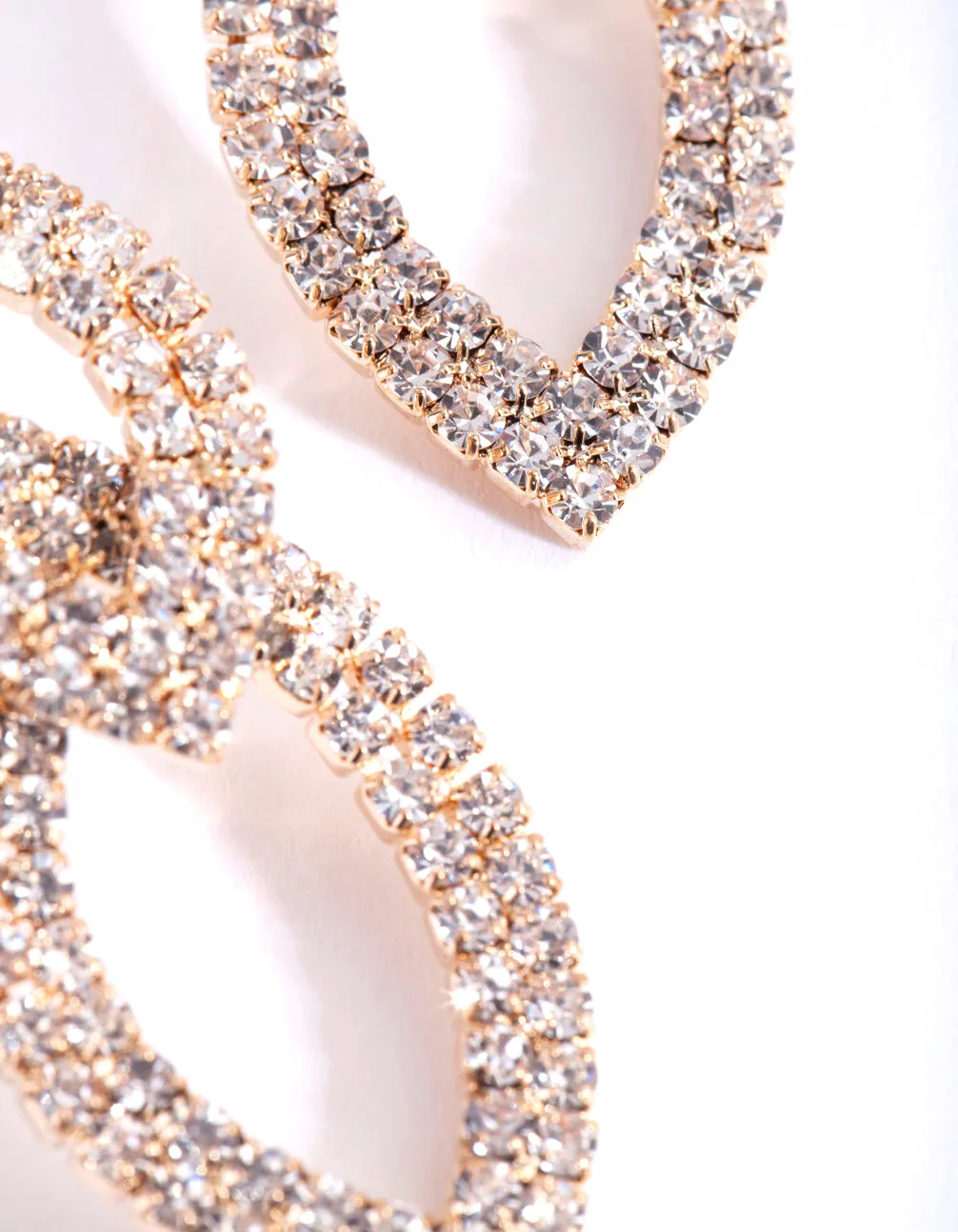 Gold Cupchain Double Leaf Earrings