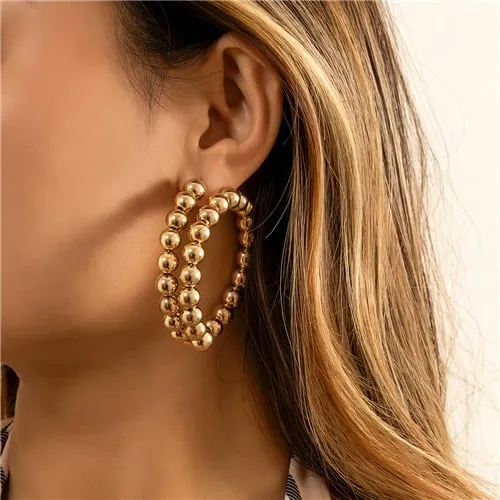 Golden Bold Twist Statement Hoops