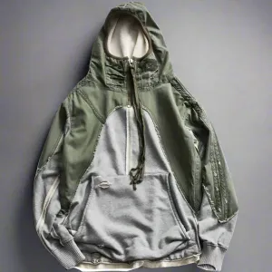 Heavy Army Patchwork Hooded Jacket x Hi Street Streetwear Loose Pullover