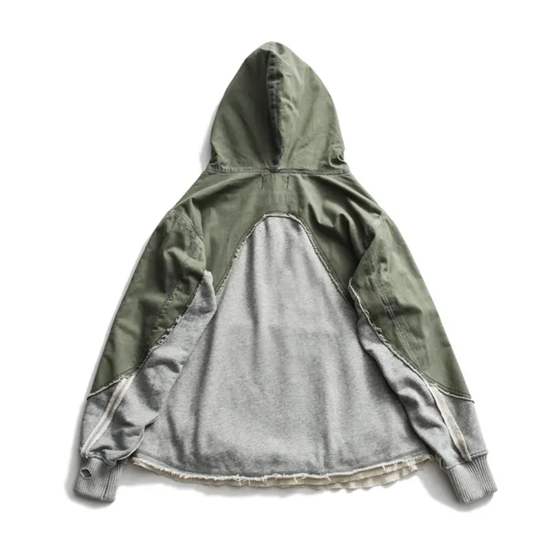 Heavy Army Patchwork Hooded Jacket x Hi Street Streetwear Loose Pullover