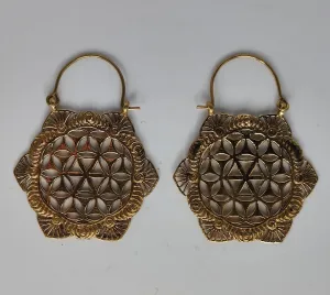 Kala Flower of Life Inversion Mandala Earrings