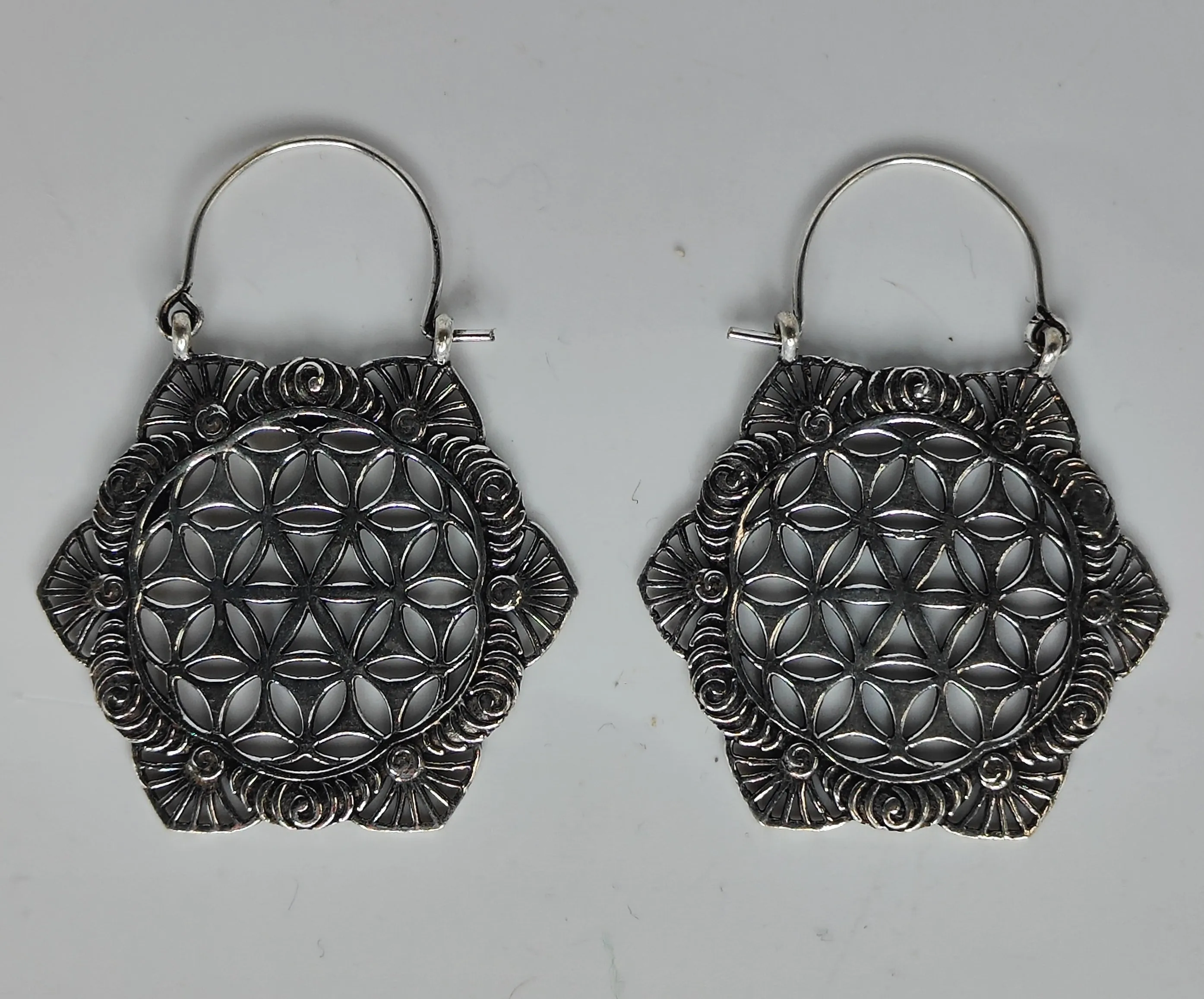 Kala Flower of Life Inversion Mandala Earrings