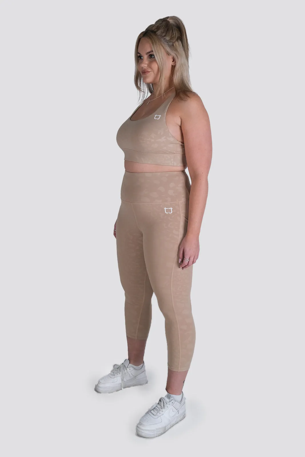 Knurling Leopard 7/8 Highwaisted Leggings - Ivory