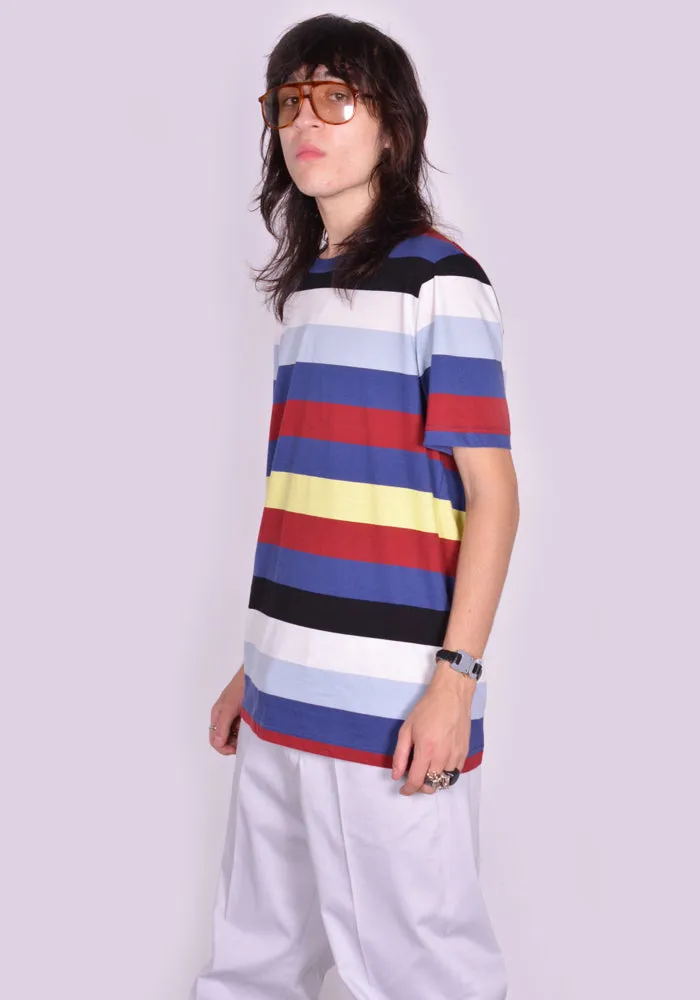MARNI HUMU0151EX-2 STRIPE T-SHIRT BLUE/L.BLUE/BLACK/WHITE/RED