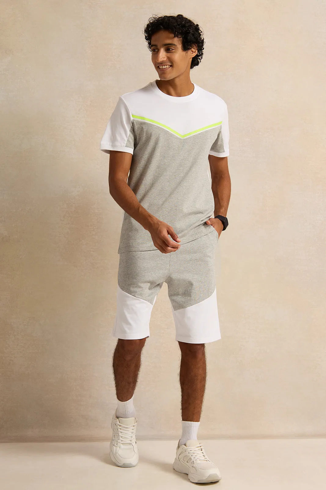 Men White Performance Active Shorts