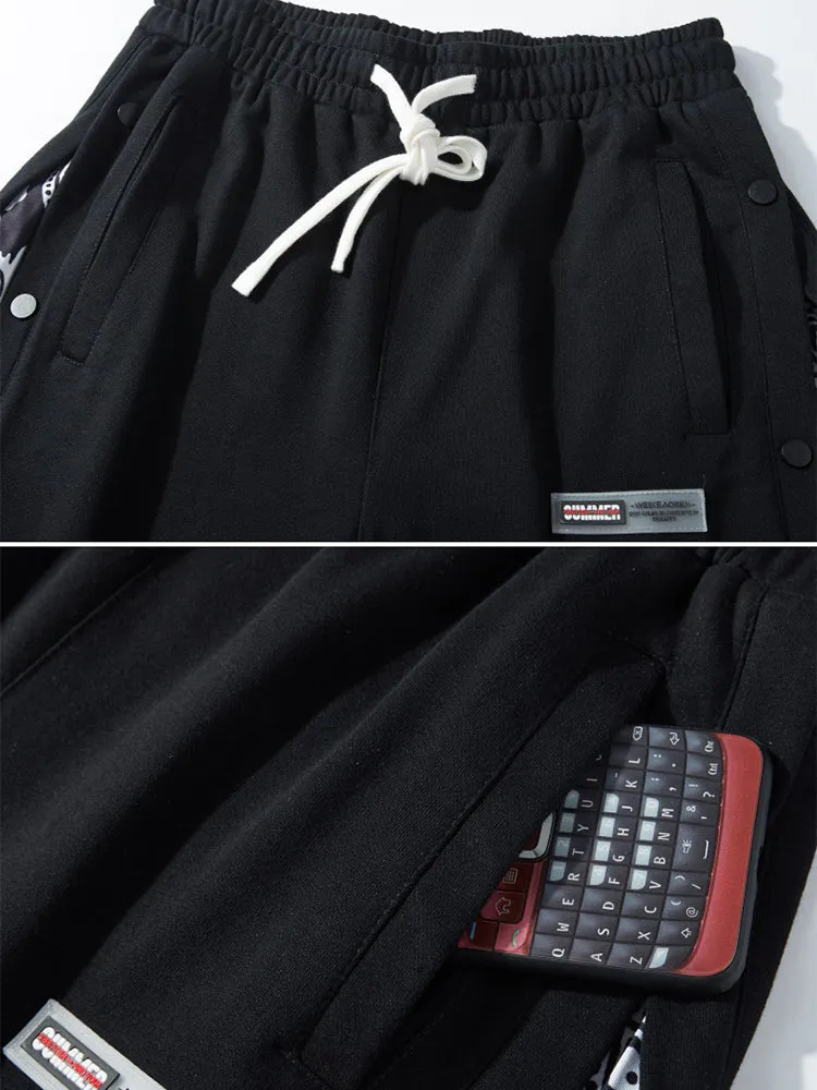 Mens Pattern Patchwork Elastic Active Athletic Shorts