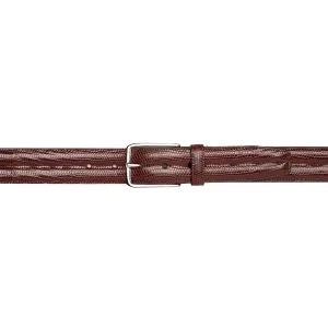 Mezlan AO11530 Dark Brown Classic Exotic Lizard Skin Men's Belt (MZB1241)