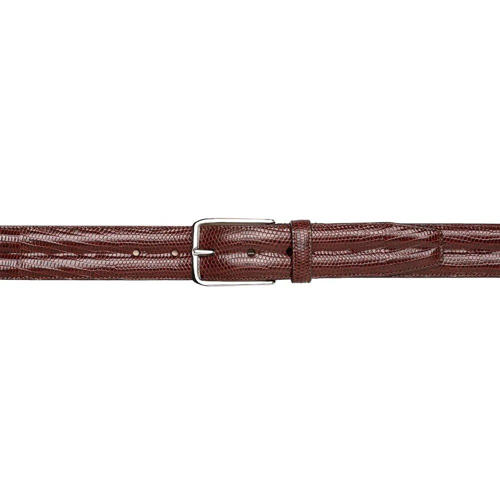 Mezlan AO11530 Dark Brown Classic Exotic Lizard Skin Men's Belt (MZB1241)