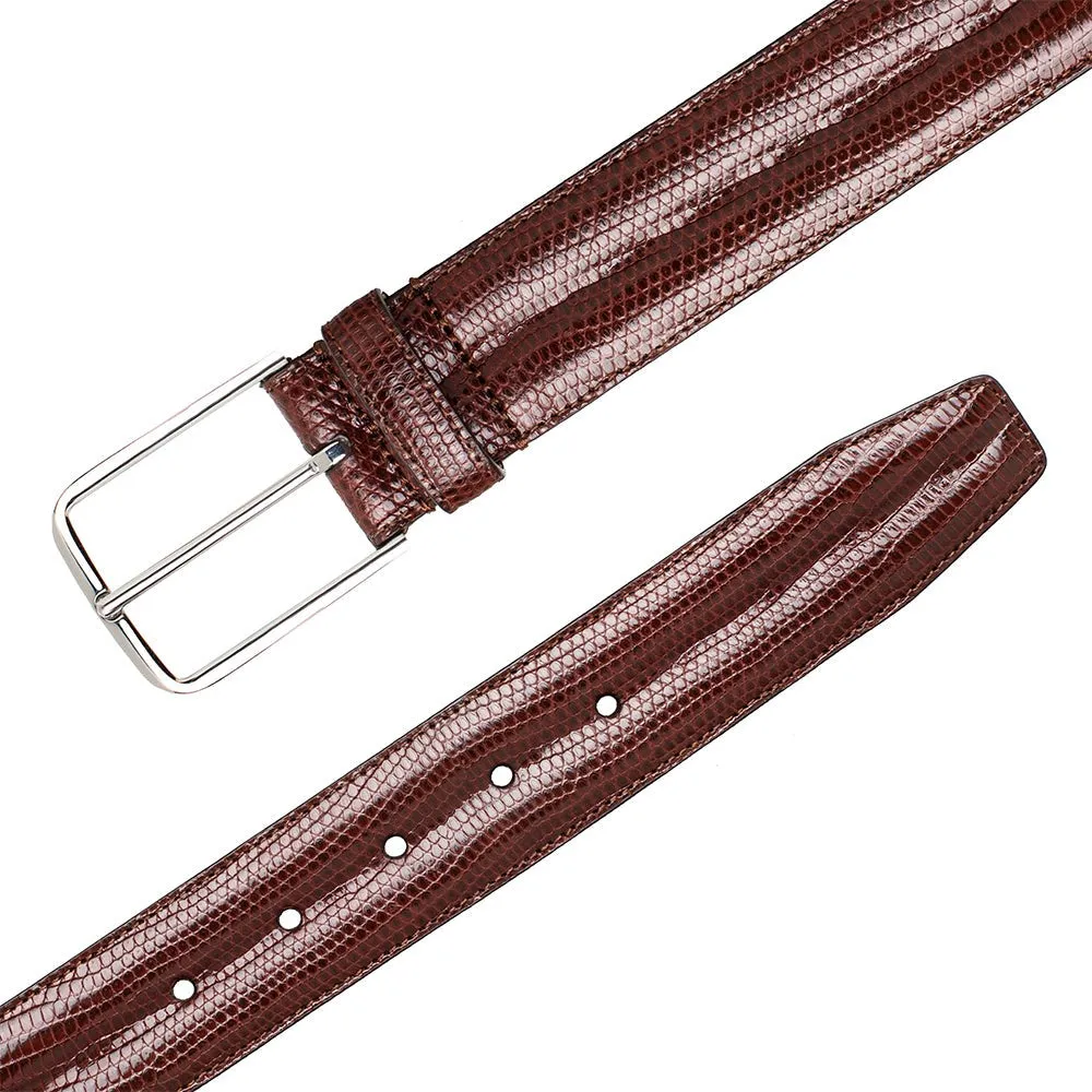 Mezlan AO11530 Dark Brown Classic Exotic Lizard Skin Men's Belt (MZB1241)