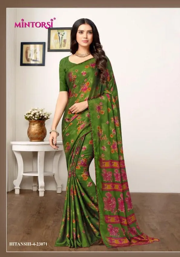 Mintorsi Launched Hitanshi Vol 4 Black Cadbury Casual Wear Sarees