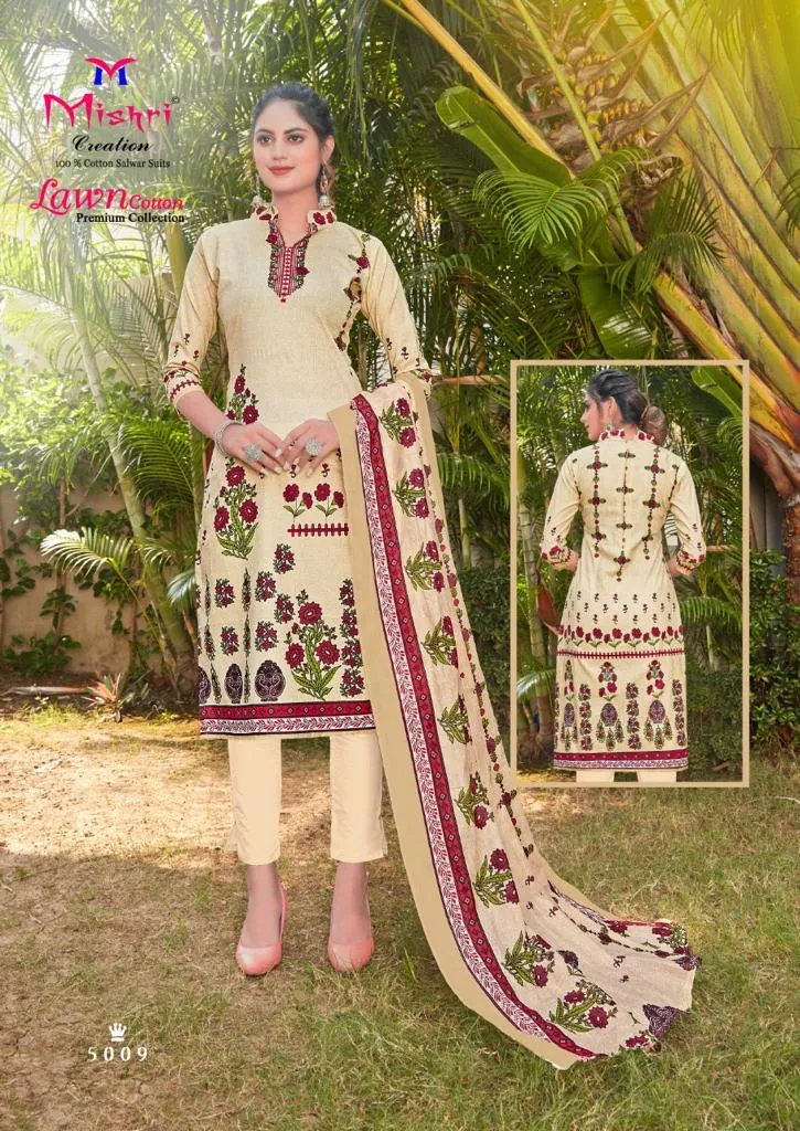 Mishri Creation Launched Lawn Cotton Casual Wear Salwar Suits