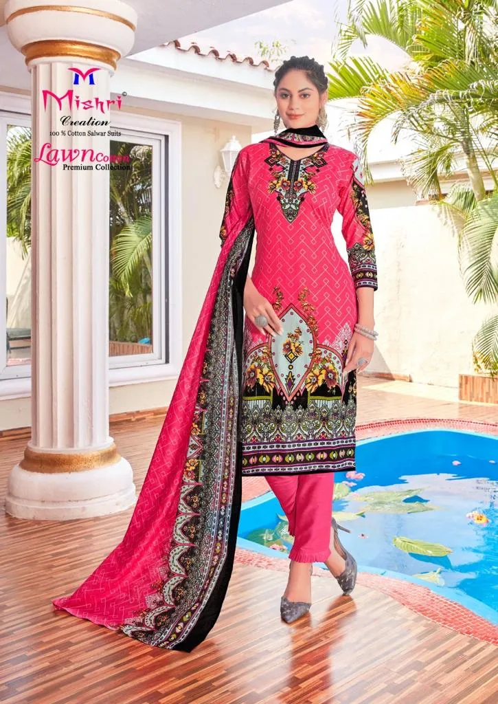 Mishri Creation Launched Lawn Cotton Casual Wear Salwar Suits