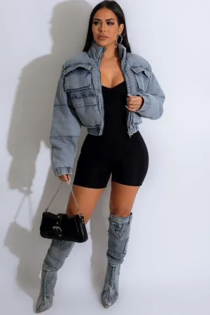 Multi-pocket denim jacket