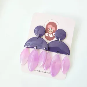 Nina Dangle Earrings in romantic purples