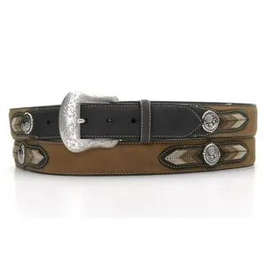 Nocona Men's Black & Brown Lace Belt