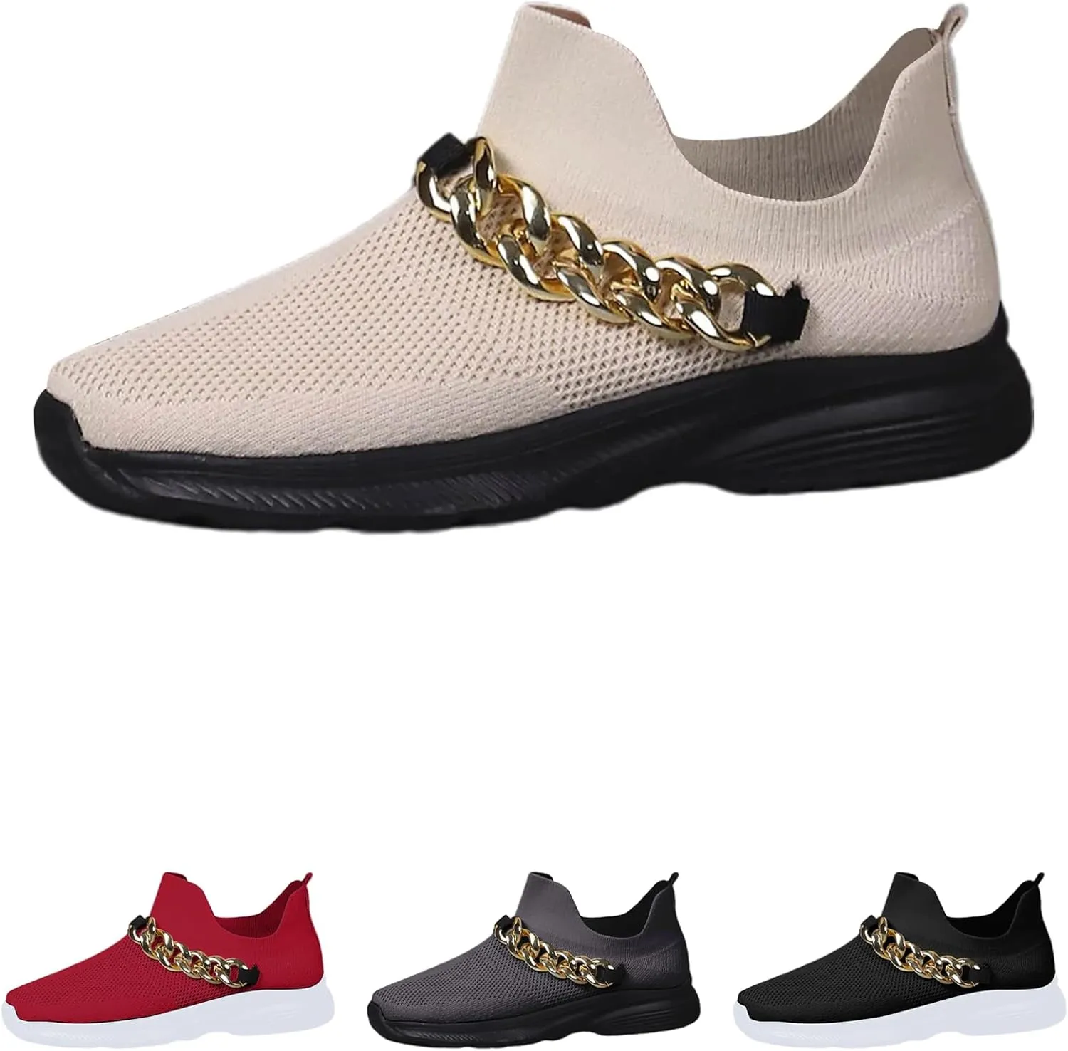 Non Slip Work Shoes Women Comfort Slip On Shoes Casual Chunky Sneakers Women's Walking Arch Support Non Slip Work Slip On Tennis Shoe Loafers Dress Shoe