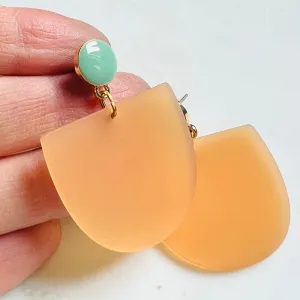 Orange Crescent Earrings